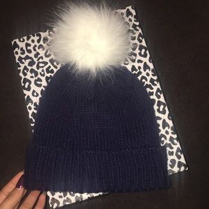 Beanie with Faux Fur Pom Pom